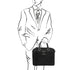 Pisa - Leather laptop briefcase with front pocket